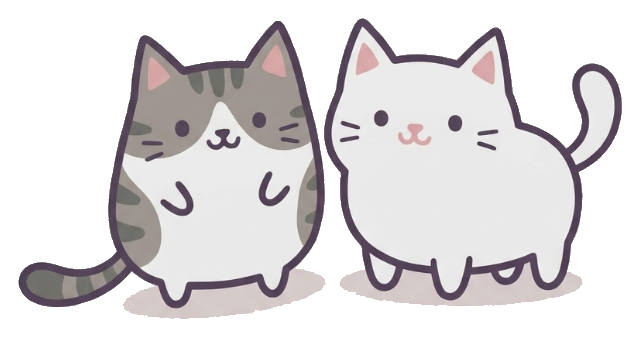 Dois gatinhos, um cinza e um branco